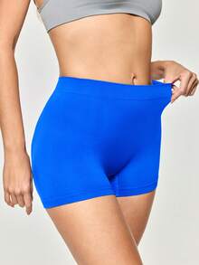 SHAPORA 2026 Hot Selling Women's Minimalist Solid Color Comfortable High Cost-Effective High Quality Seamless Safety Shorts, Single Pack - Blue - View 6