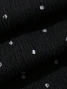 FRIFUL 女款休閒寬鬆圓點印花直筒長褲 - 黑色 - 查看 6