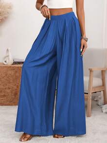 Women Pants - 寶藍色 - 查看 5
