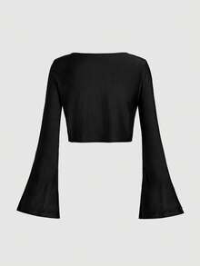 SHEIN MOD 女式加大码黑色两件套开衫和中长连衣裙套装 - 黑色 - 查看 6