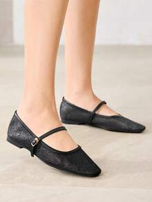 MOTF LADIES MESH FASHION FLAT SHOES - Premium Black - View 7
