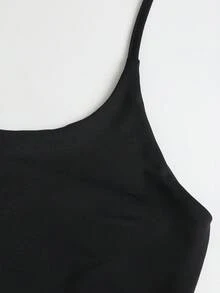 Sweetra 女款春夏新款時尚外出歐美風休閒顯瘦掛脖優雅露背通勤約會百搭黑色長洋裝 - 黑色 - 查看 5