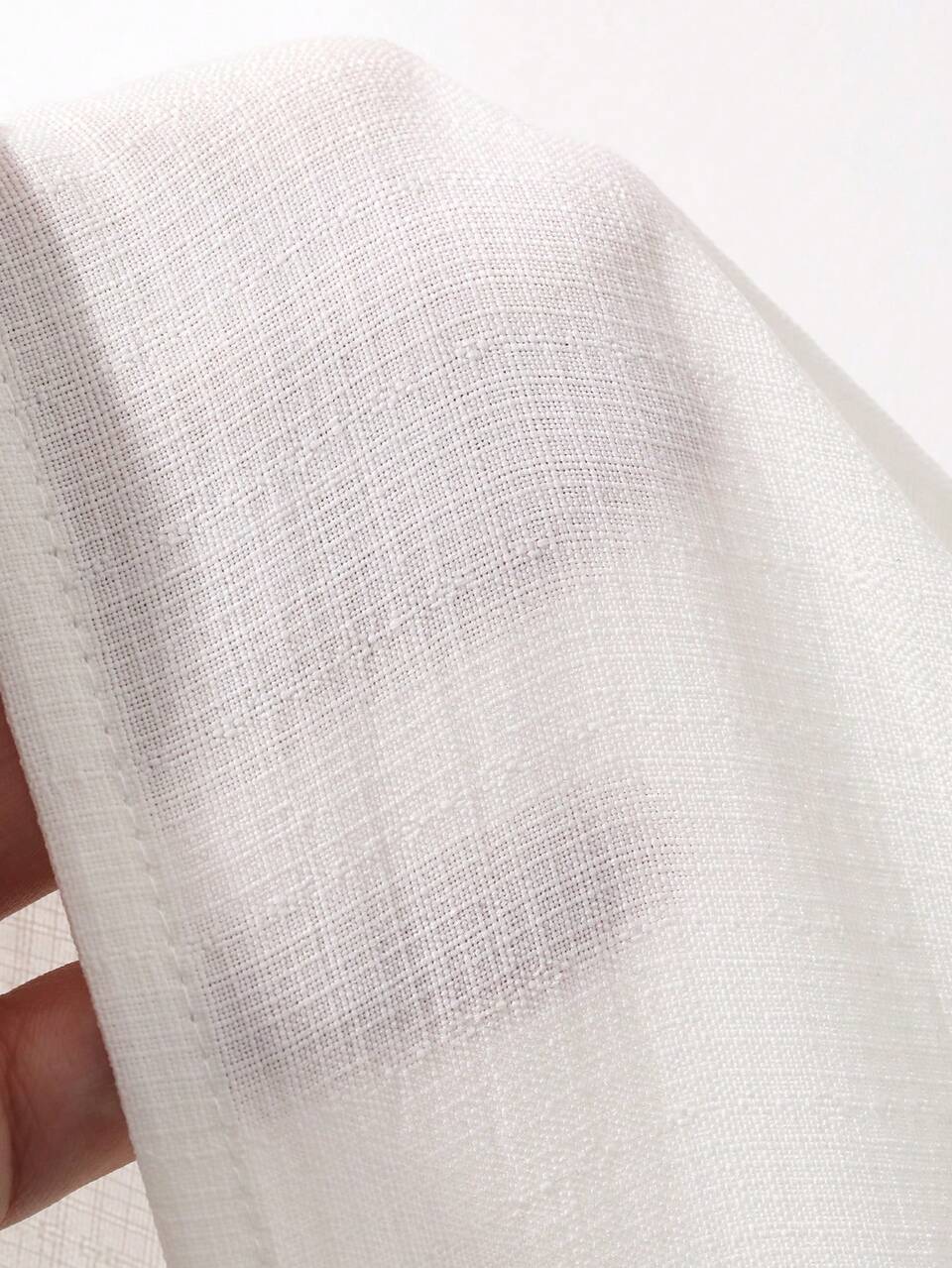 Solid Color Loose Short Sleeve Round Neck Pleated Casual Vacation Summer Blouse Shirt For Women School