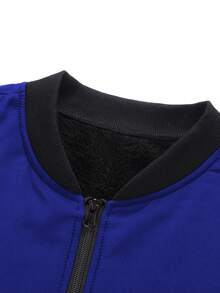 Manfinity Homme Men's Colorblock Long Sleeve Zipper Placket Casual Baseball Jacket - Blue - View 7