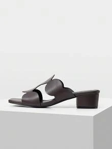 MOTF SANDALIA DE TACÓN ALTO PARA MUJER, SIMPLE Y GENEROSA, MODERNA Y VERSÁTIL, CASUAL PARA EL TRABAJO Y EL DESPLAZAMIENTO - Café integral - Ver 7