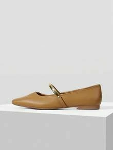 MOTF PREMIUM ELEGANT COMMUTING VERSATILE METAL RING WOMEN FLAT SHOES FOR CHRISTMAS - Light apricot - View 6