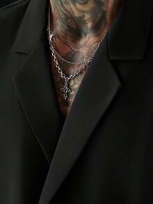 SLATEMANN 男士舒適純色短袖襯衫，簡約大翻領配2顆鈕扣，適合正式或休閒場合、休閒度假、聚會、簡約辦公、休閒居家穿著，百搭風格，適合自用或送禮給朋友，熱銷舒適面料襯衫 - 黑色 - 查看 6