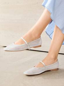 MOTF LADIES MESH FASHION FLAT SHOES - Premium Silver - View 6