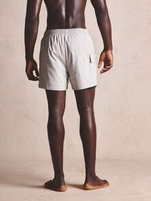 Musero Elasticated Waistband Swim Shorts Drawstrings Panel Detailing Pocket Flap Spring Summer Essentials - Multicolor - View 5