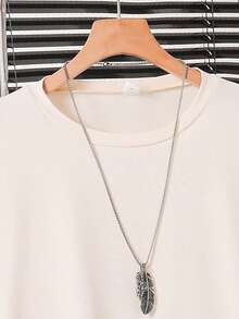 SHEIN 青少年男孩休閒酷感舒適長袖連帽衫與長褲套裝 - 彩色 - 查看 3