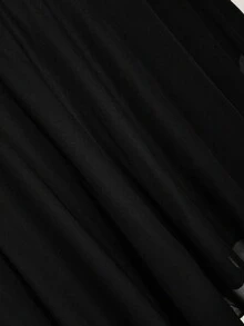 SHEIN ICON Plus Size Retro Sexy Millennial Style Y2K Modern Urban Elegant Party Date Night Two-Piece Black Dress Asymmetric Hem Ruffles Ribbons Halloween Summer - Black - View 11