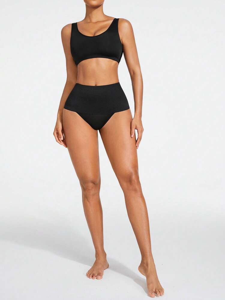 Solid Color High Waist Body Shaper Set