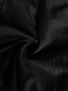 SHEIN CURVE+ 女款大尺碼黑色 Sommar 休閒度假亞麻長褲，春夏極簡寬鬆波希米亞風，度假基本款，日常正式舒適鬆弛 - 黑色 - 查看 12