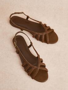 Rosivie Women's Shoes Summer Fashion Casual Versatile Flat Sandals - Coffee Brown - View 1