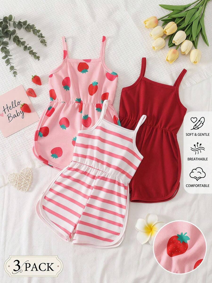 SHEIN 少女百褶休閒日常連身褲 - 彩色 - 查看 1