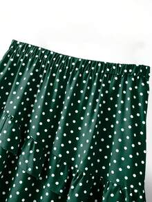 GlowEve CURVE 春夏秋優雅通勤度假風極簡休閒女裝熱銷花卉印花百搭舒適面料大尺碼裙 - 墨綠色 - 查看 4