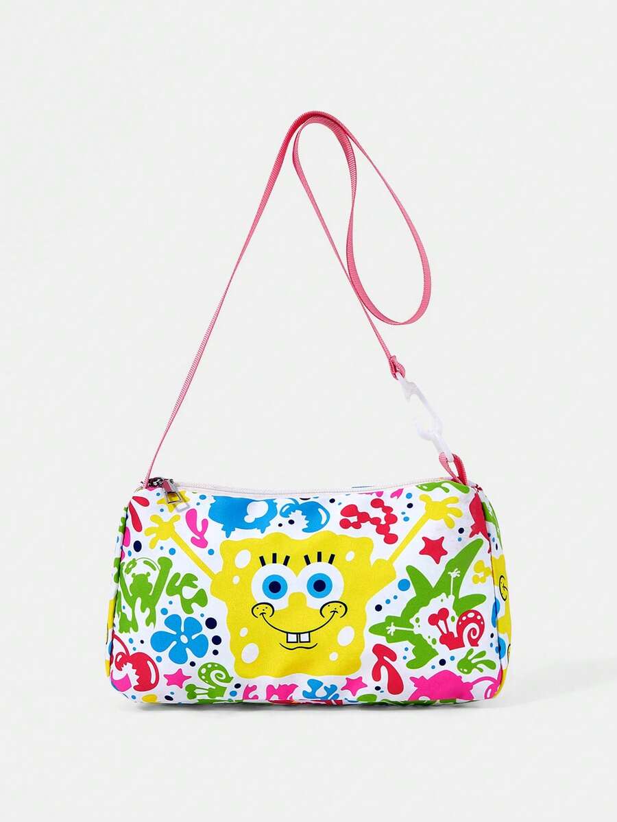 SpongeBob SquarePants | SHEIN A Single Armpit Bag Is Suitable For College Students, Shopping, Festival PT, And Dinner Parties. - Burgundy - View 1