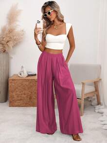 Women Pants - 亮粉紅色 - 查看 5