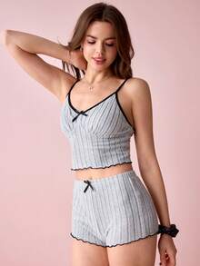 Bonmuse 3pcs Solid Color Casual Pajama Set, Fashion For Summer Holiday Season Outfit - Multicolor - View 6