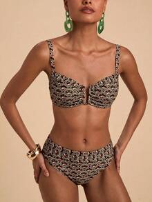 Travachic Women's Summer Beach Floral Print Sexy Bikini Swimwear Set - Multicolor - View 7