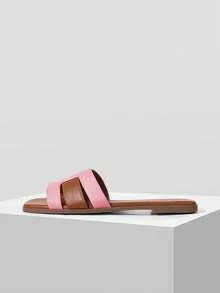 MOTF PREMIUM WOMEN'S COMFORTABLE MINIMALIST CASUAL FLAT SANDALS FOR CHRISTMAS SPRING SHOES - Pink brown - View 7