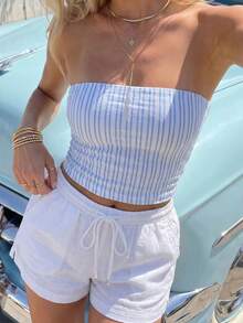 Sundraya Fashionable Striped Print Bandeau, Gift For Friends - Multicolor - View 1