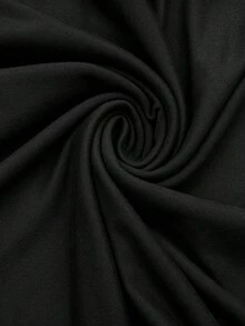 SHEIN Raffinéa 女款時尚短袖領拼接休閒通勤T恤 - 黑色 - 查看 7