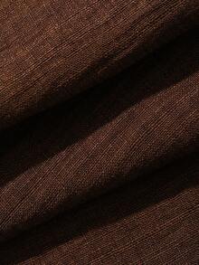 Dazy Plus Solid Color Fun Commuter Set, Mock Neck Tie Back Sleeveless Top, Long Loose Casual Maxi Skirt, Plus Size Women's Spring Summer Brown 2-Piece Set - Brown - View 3