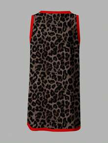 SHEIN EZwear 休閒簡約度假波希米亞優雅浪漫復古豹紋印花女款通勤音樂節海灘度假夏季洋裝 - 白色 - 查看 2