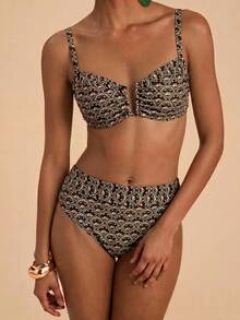 Travachic Women's Summer Beach Floral Print Sexy Bikini Swimwear Set - Multicolor - View 6
