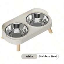PETSIN Stainless Steel/PVC Pet Bowl Set With Stand, Dual Bowls, Suitable For Small Dogs And Cats, With Splash Guard - Pet Feeder - 150ml - View 18