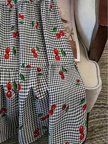 CURVE Women's Elegant Square Neck Floral Embroidery Dress, Exquisite Embroidered Dress Suitable For Daily Wear And Outdoor Activities - 黑色 - 查看 3