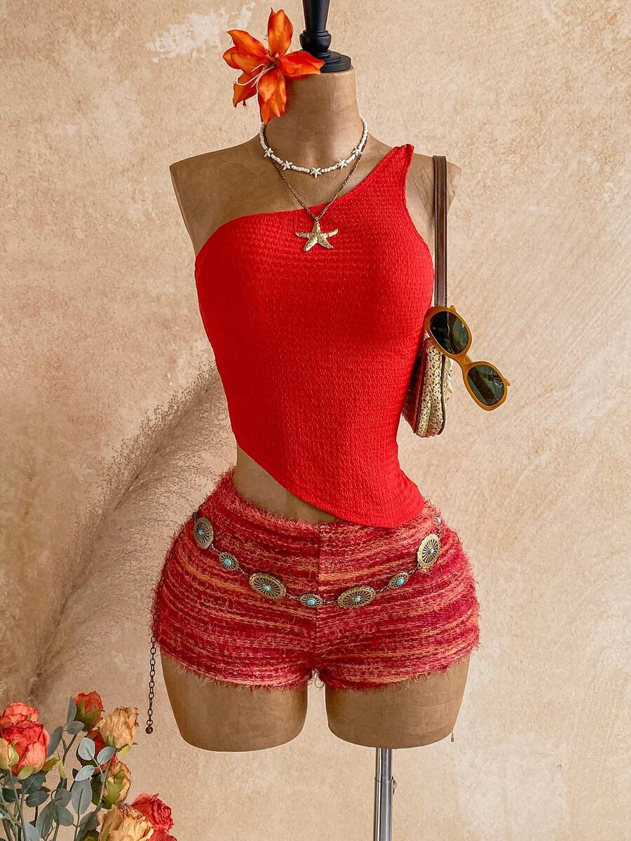 Soleia 新款女裝夏季服飾 度假風女裝兩件套 日常穿搭 離島度假波希米亞風 浪漫碎花 度假花卉 - 酒紅色 - 查看 1