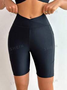 Swim SPRTY Bottom del bikini deportivo de playa de verano - Negro - Ver 1