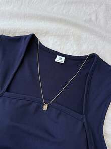 SHEIN Camisetas de niña preadolescente, camisetas de verano con pliegues laterales de color sólido, caja sorpresa [3 sets aleatorios, se envía 1 set] - Azul Marino - Ver 6