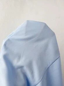 SHEIN PETITE Women's Solid Color Zip Design Cap Sleeve Elegant Mini Dress - Blue - View 11
