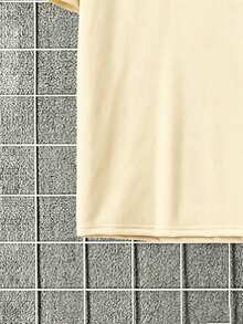Manfinity Homme Men's Short Sleeve Crew Neck Drop Shoulder T-Shirt And Drawstring Pocket Shorts Solid Color 2-Piece Set - Beige - View 6