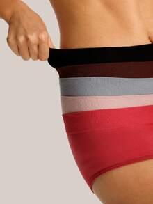 Barelissa 5pcs/Set Multicolor Comfortable Seamless Hipster Panties - Multicolor - View 4