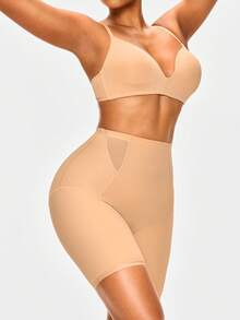 SHAPORA Shorts de moldeado de cintura alta sólidos - Albaricoque - Ver 7