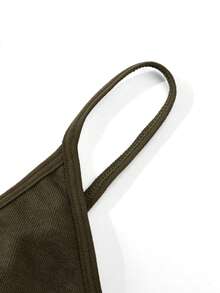Ocili Seamless Ribbed Elastic Wireless Bra, Comfortable Women's Underwear - Dark Green - View 10