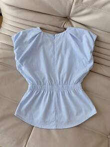 Airaco Women's Solid Light Blue Sleeveless Stylish Top Beach Vacation Summer Casual Minimalist - Blue - View 2