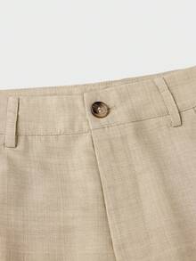 SWAVVY Men's Solid Color Pleated Wide Leg Loose Casual Pants - Khaki - View 2