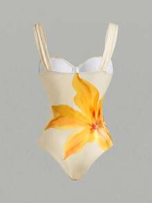 Swim Oasis 女款一件式泳衣罩裙 - 淡黃色 - 查看 3