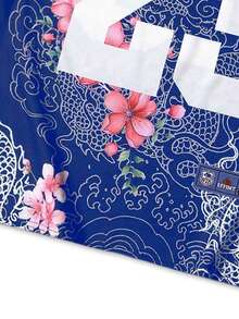 ROMWE MEN Prep Men's Slogan Print Short Sleeve T-Shirt, Suitable For Daily Wear In Spring And Summer - Blue - View 4