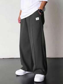SHEIN Tween Boy Pocket Patchwork Casual Versatile Daily Wear Sweatpants - Dark Grey - View 1
