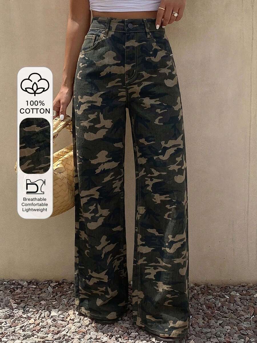DAZY Denim retos e soltos de estilo casual para mulheres, novo estilo de verão - Verde - Visão 1