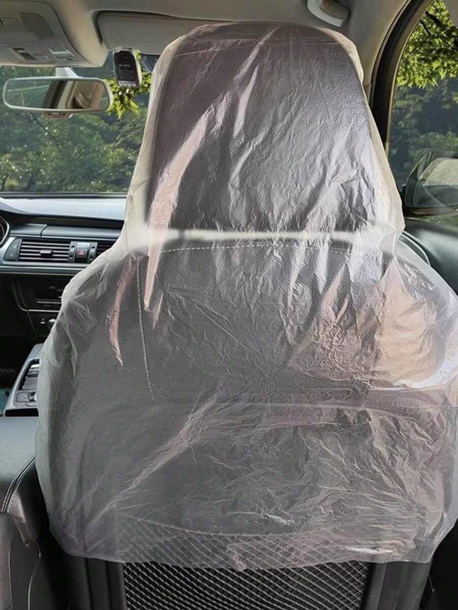 5/10PCS, Disposable Car Seat Cover, Transparent Dustproof Seat Cover, Waterproof And Stain Resistant, Universal Protective Film, Suitable For Various Car Seats Such As Cars And Trucks, Lightweight And Foldable, Tear Resistant - Multicolor - View 1