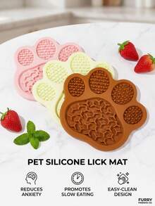 PETSIN Tazón para mascotas, tazón de silicona para mascotas, tapete de comida lenta para mascotas, tapete para lamer para mascotas, tazón para perros, tazón para gatos, tazón de comida para perros, tazón de mascotas de dibujos animados, tazón de agua para mascotas, tazón para mascotas 2 en 1 - 100ml - Ver 1