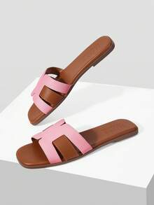 MOTF PREMIUM WOMEN'S COMFORTABLE MINIMALIST CASUAL FLAT SANDALS FOR CHRISTMAS SPRING SHOES - Pink brown - View 8
