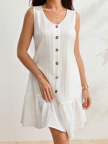 SHEIN Maternity Summer Casual Nursing Dress For Before And After Childbirth - White - View 4